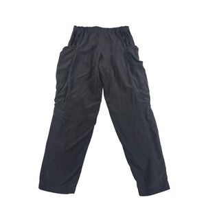 Anagram Black Tapered Utility Trousers Elastic Waist Pockets Size 8